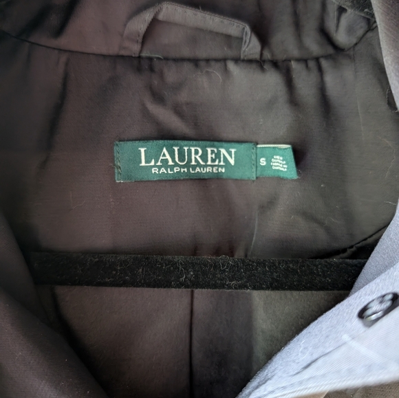 NWT Lauren Ralph Lauren Black Hooded Trench Coat - Picture 2 of 5